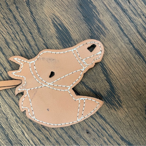 COPY - Luella Tan Leather Handbag with White Stitching. Top Handles. Detachable… - Picture 9 of 10